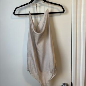 Abercrombie Beige Silk Cami Bodysuit